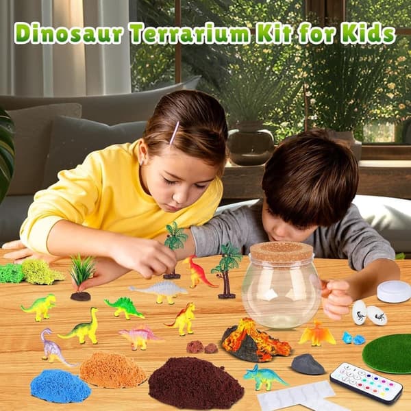 Dinosaur Terrarium Kit – Light Up DIY Arts & Crafts for Kids