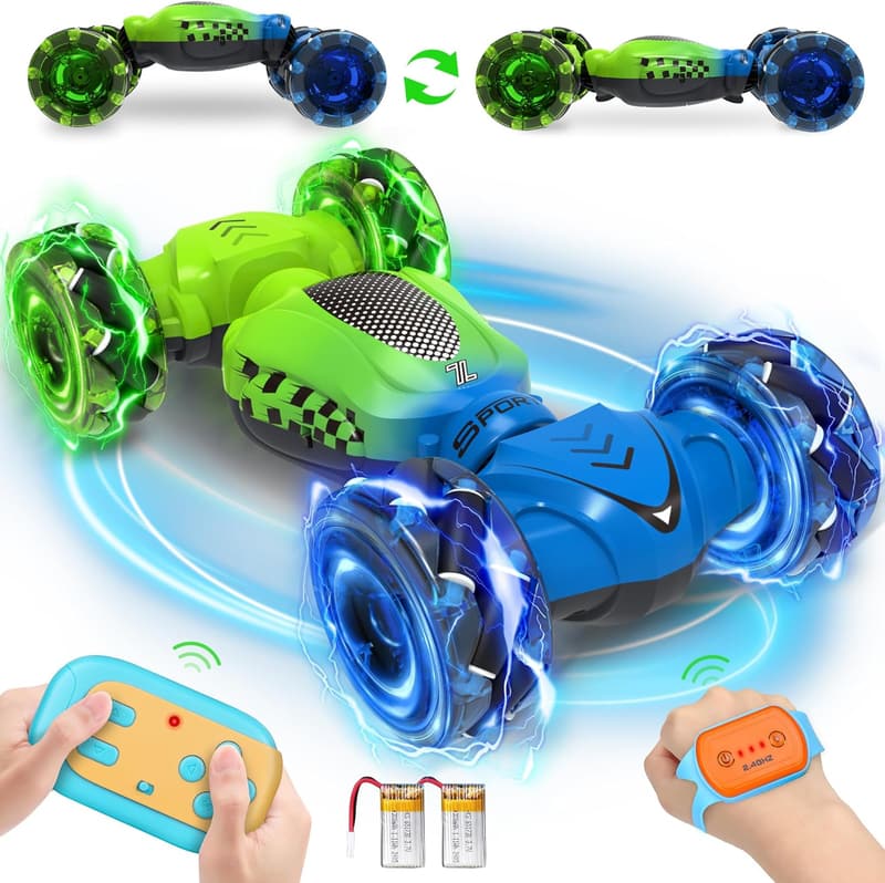 Gesture Sensing RC Stunt Car with Lights - Birthday Gift for Kids