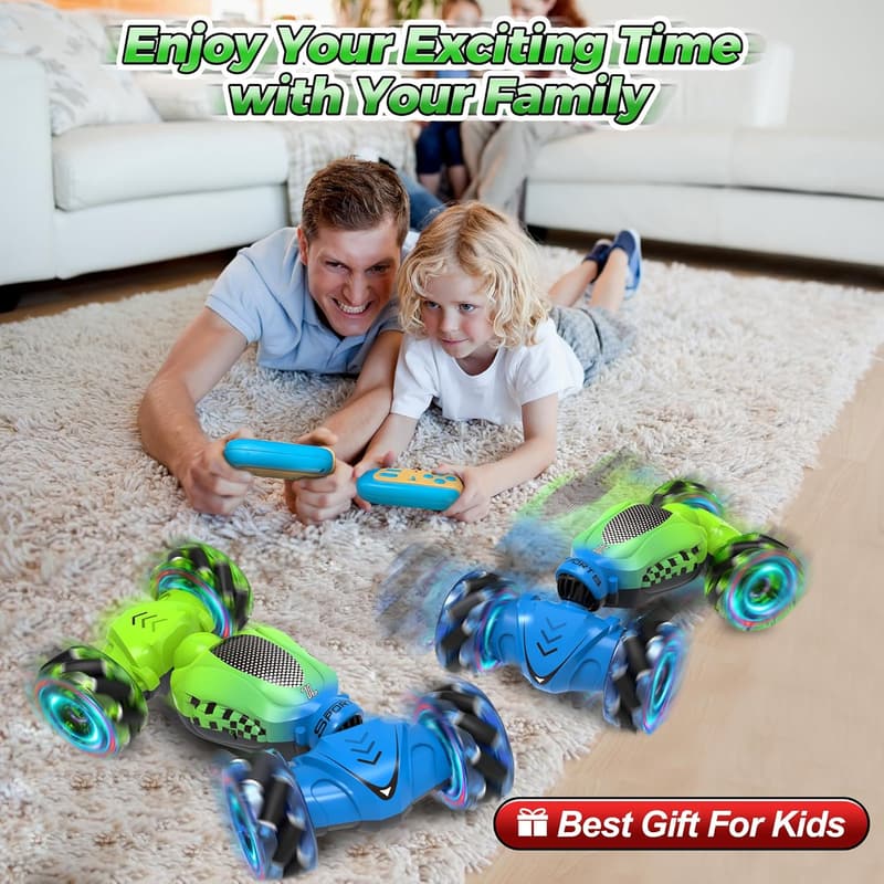 Gesture Sensing RC Stunt Car with Lights - Birthday Gift for Kids