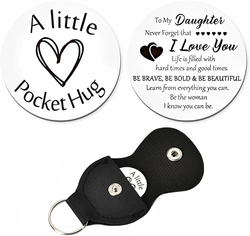 Inspirational Pocket Hug Keychain for Daughter's Birthday