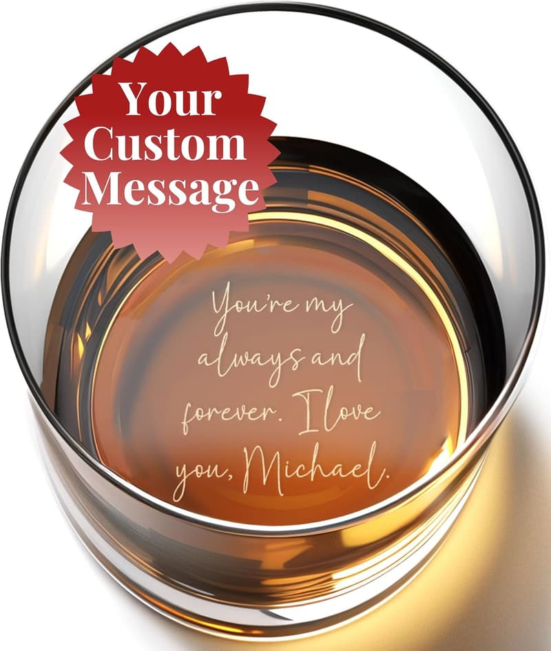Valentine's Day Personalized Whiskey Glass Set for Men