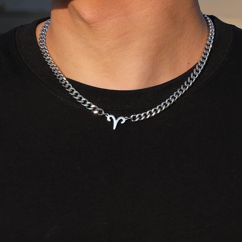 Zodiac Sign Necklace for Men and Women, Stainless Steel Pendant