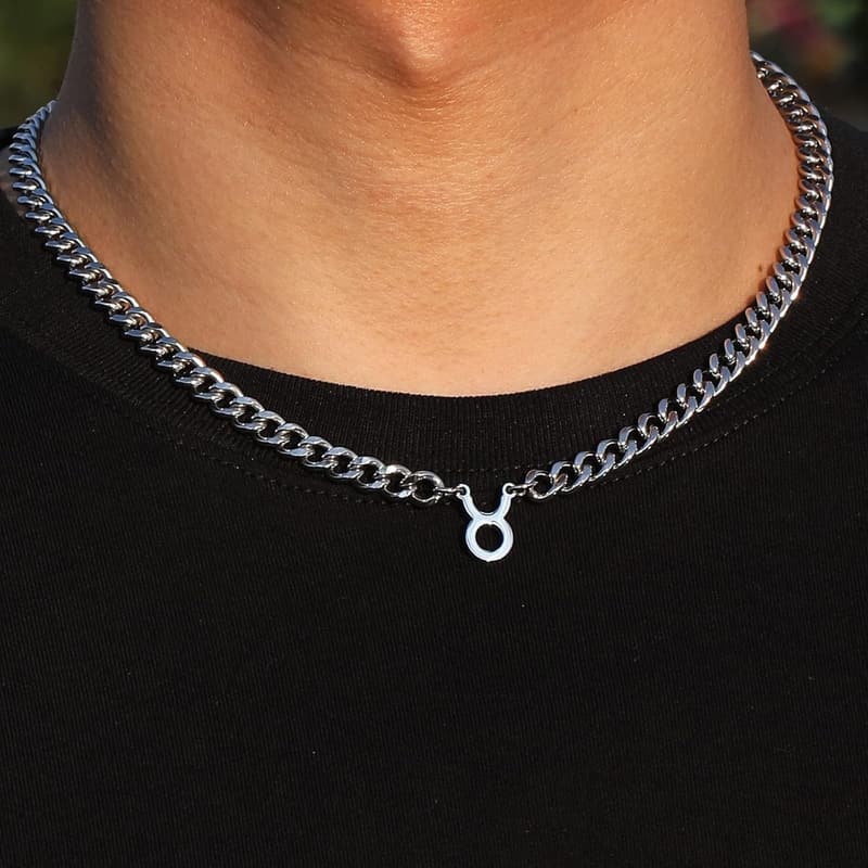 Zodiac Sign Necklace for Men and Women, Stainless Steel Pendant