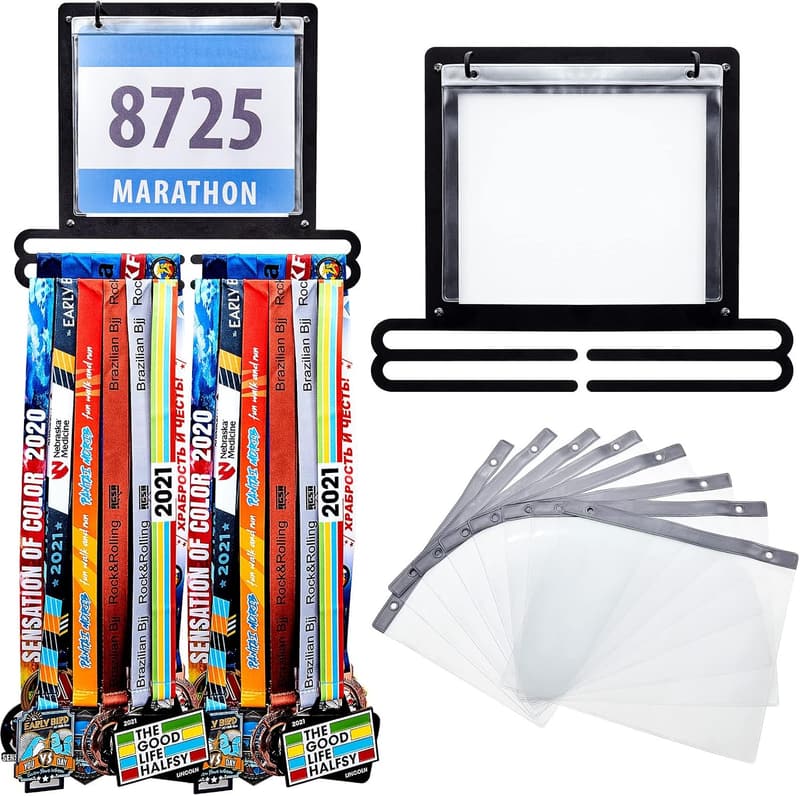 Running Bib and Medal Display Rack for Runners