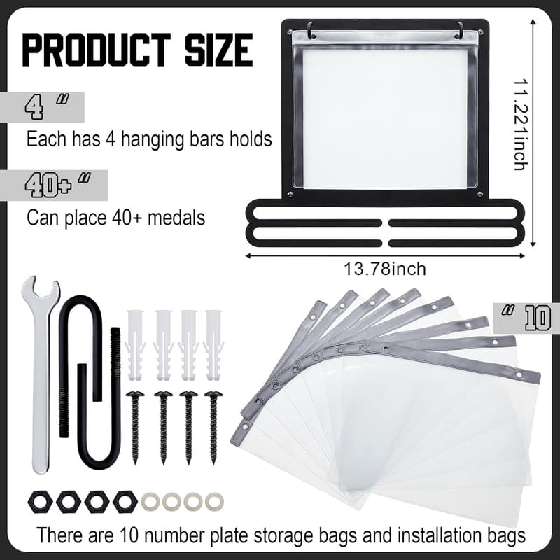 Running Bib and Medal Display Rack for Runners