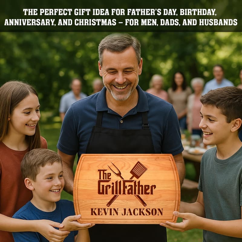 Personalized Cutting Board for Father's Day - Custom Grilling Gift