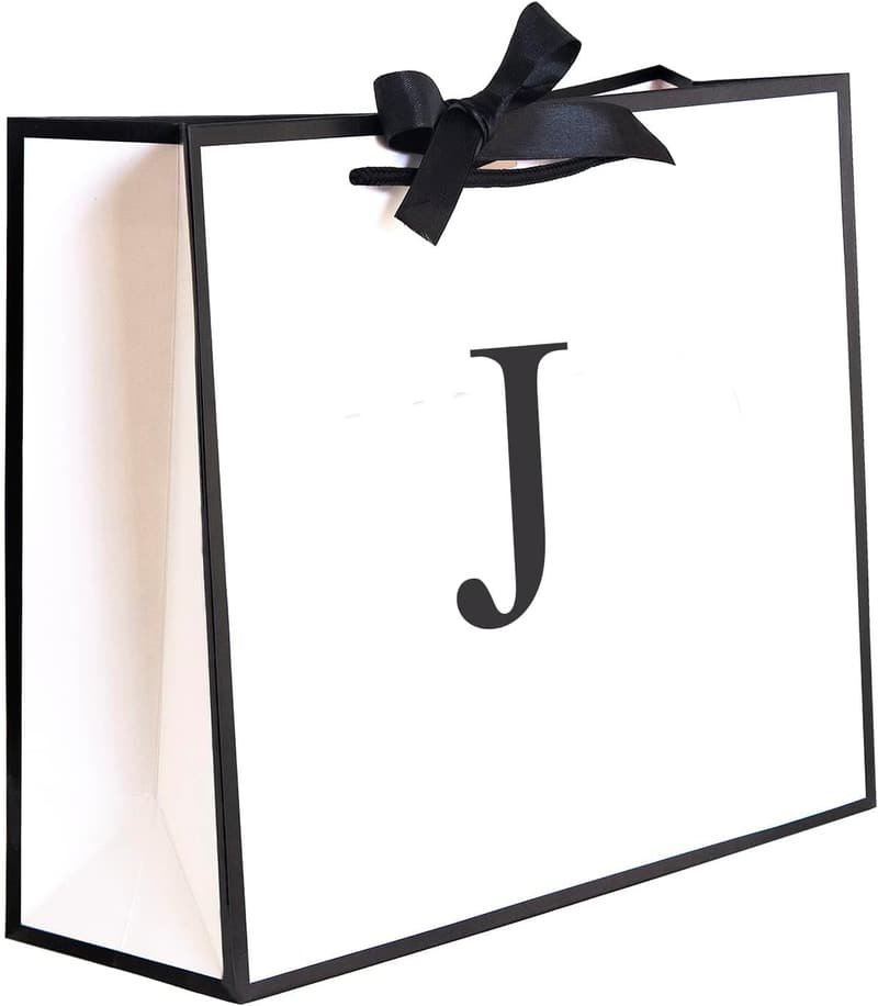 Personalized Monogrammed Gift Bag with Bow for Birthdays