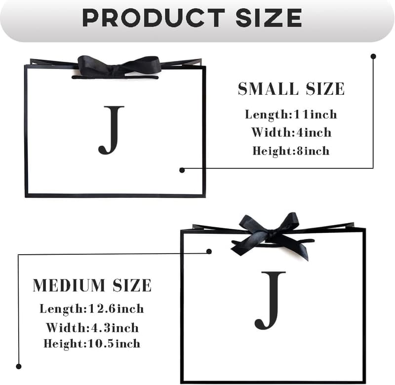 Personalized Monogrammed Gift Bag with Bow for Birthdays