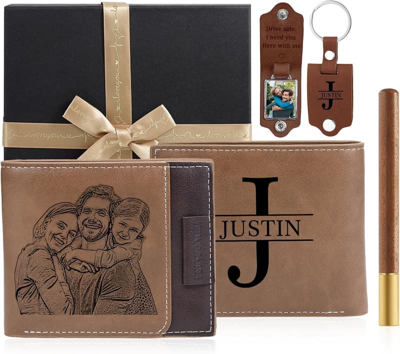 Personalized Leather Wallet for Men - Gift for Husband