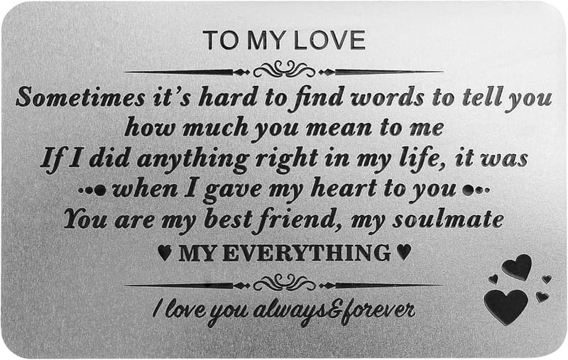 Personalized Engraved Metal Wallet Card for Men