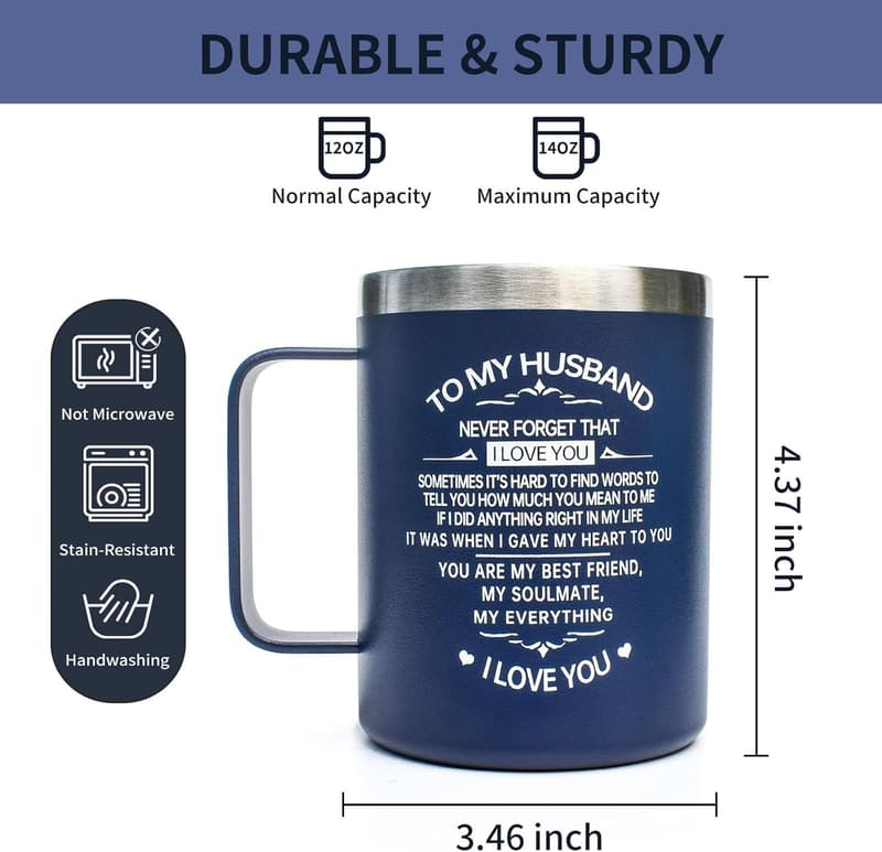 Funny Personalized Stainless Steel Coffee Mug for Him