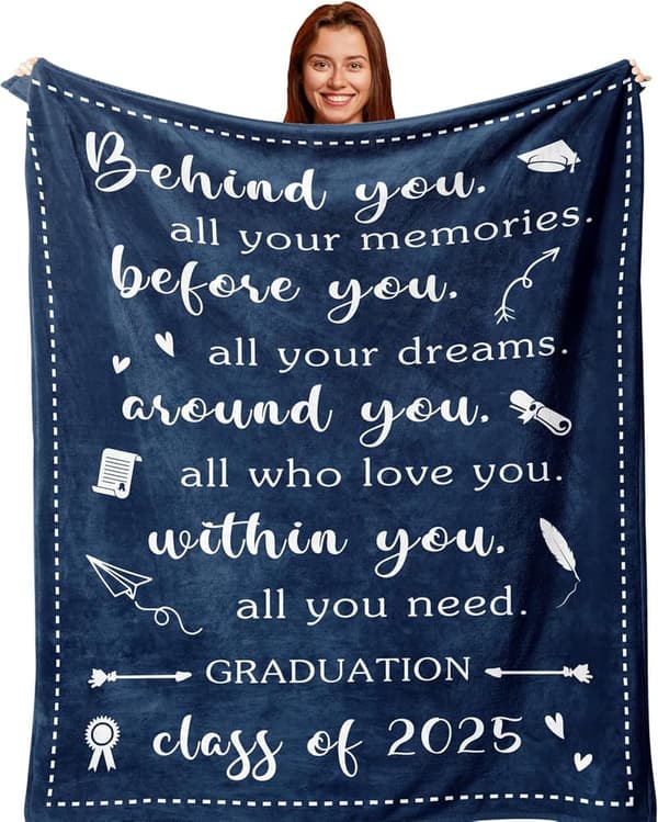 2025 Graduation Blanket - Personalized 60x50in Gift for Seniors