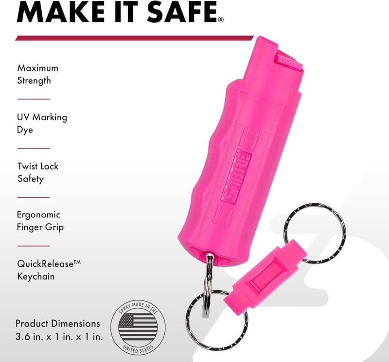 SABRE Maximum Strength Pepper Spray with Quick Release Keychain