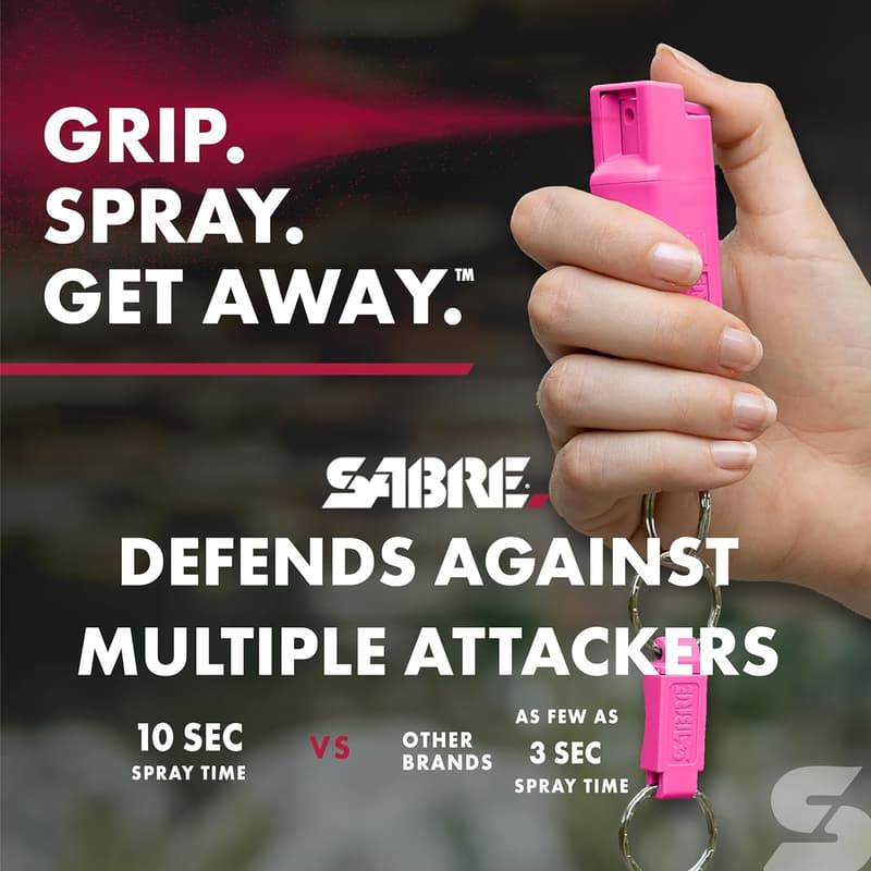 SABRE Maximum Strength Pepper Spray with Quick Release Keychain