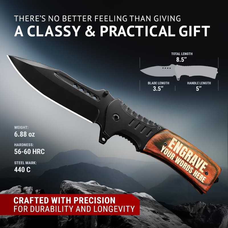 Personalized Engraved Pocket Knife for Birthdays - Custom Gift for Him/Her