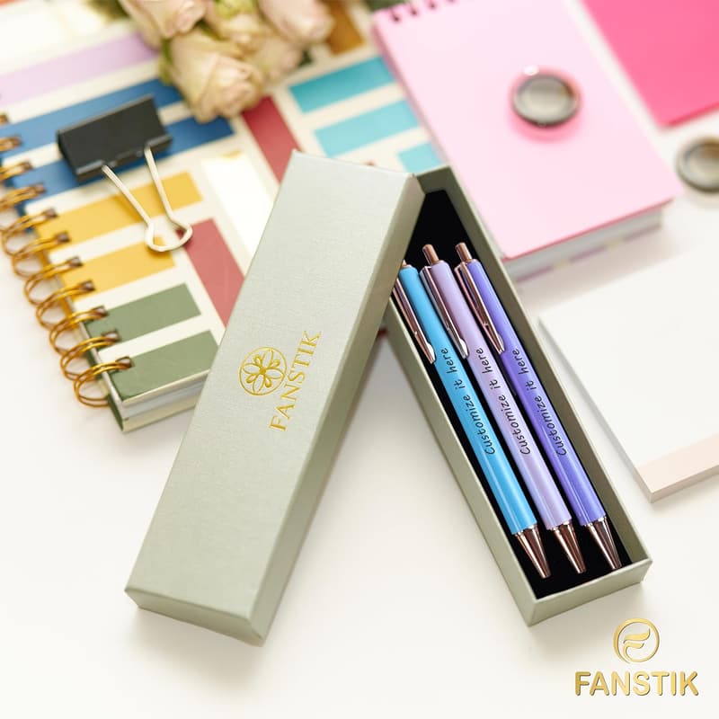Personalized Luxury Ballpoint Pens Set in Pastel Colors for Women
