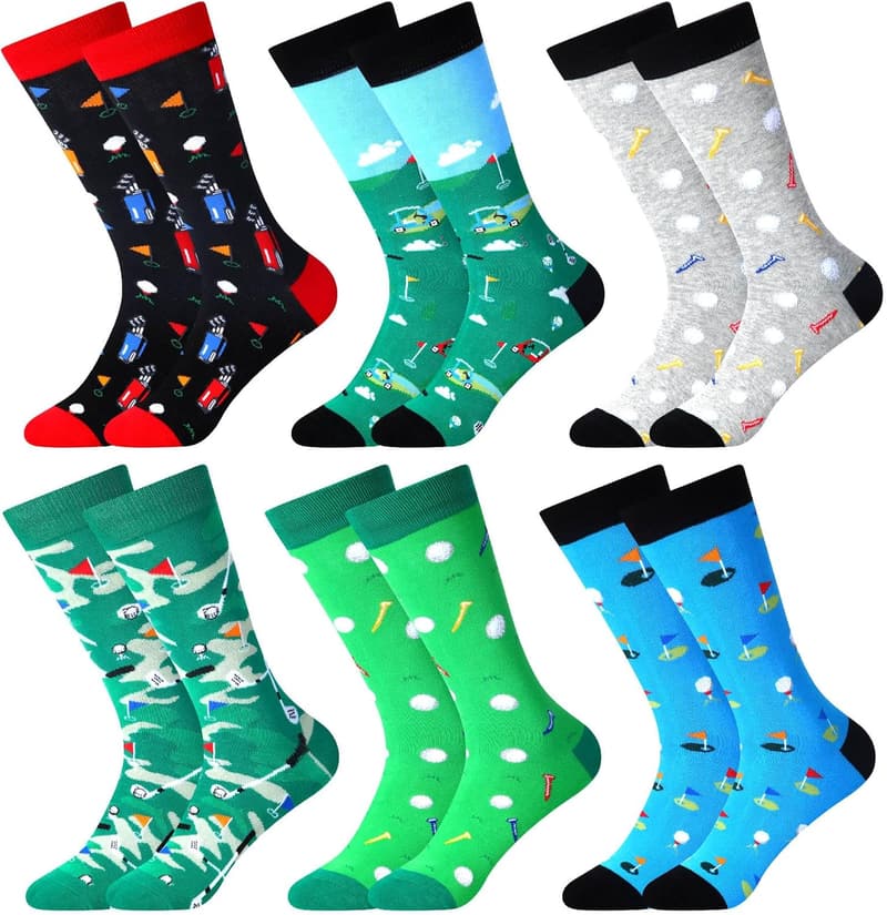 Funny Sports Socks - 6 Pairs Novelty Gift for Birthdays