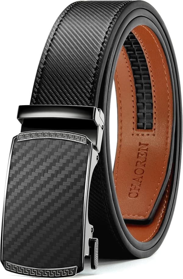 Customizable Leather Ratchet Belt for Men