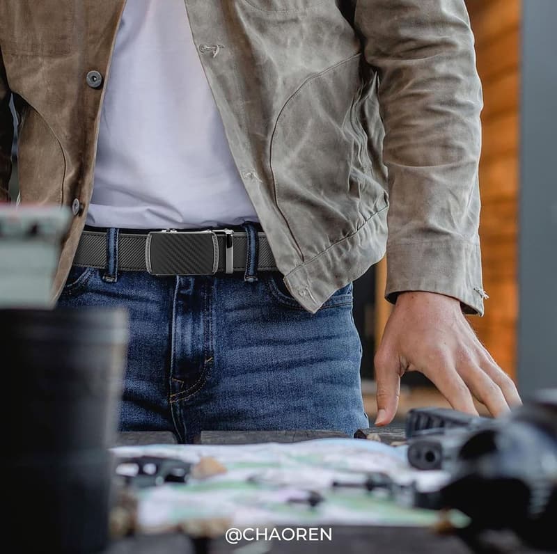 Customizable Leather Ratchet Belt for Men