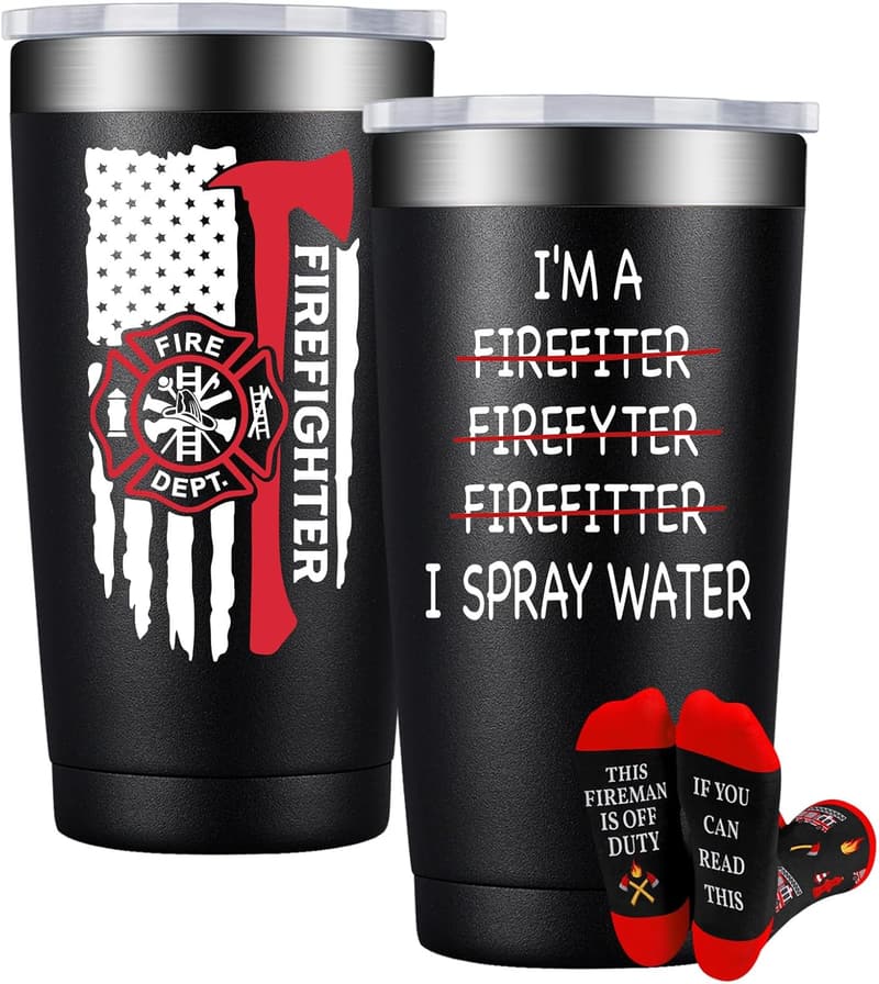 Firefighter Father's Day Gift - 20oz Tumbler for Men & Women