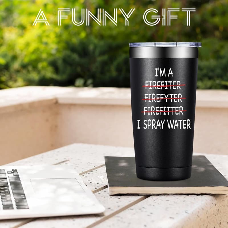 Firefighter Father's Day Gift - 20oz Tumbler for Men & Women