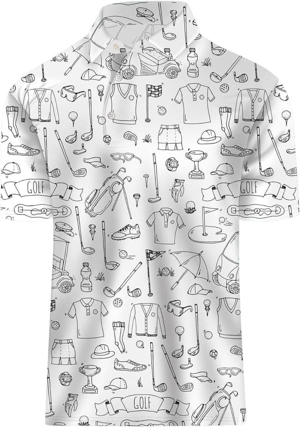 Men's Hawaiian Golf Polo Shirt - Funny Dry Fit