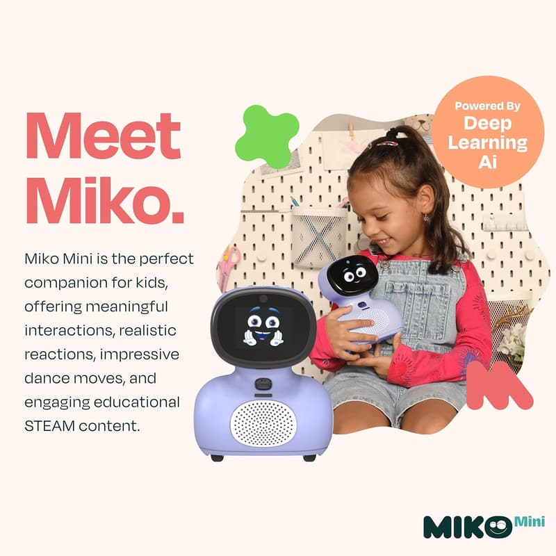 Miko Mini AI Robot: Fun STEAM Learning & Games for Kids 5+