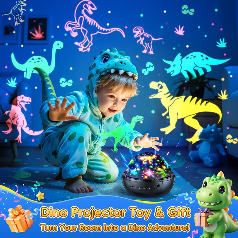 Dinosaur Night Light Projector for Kids 3-10, 31 Colors & Timer