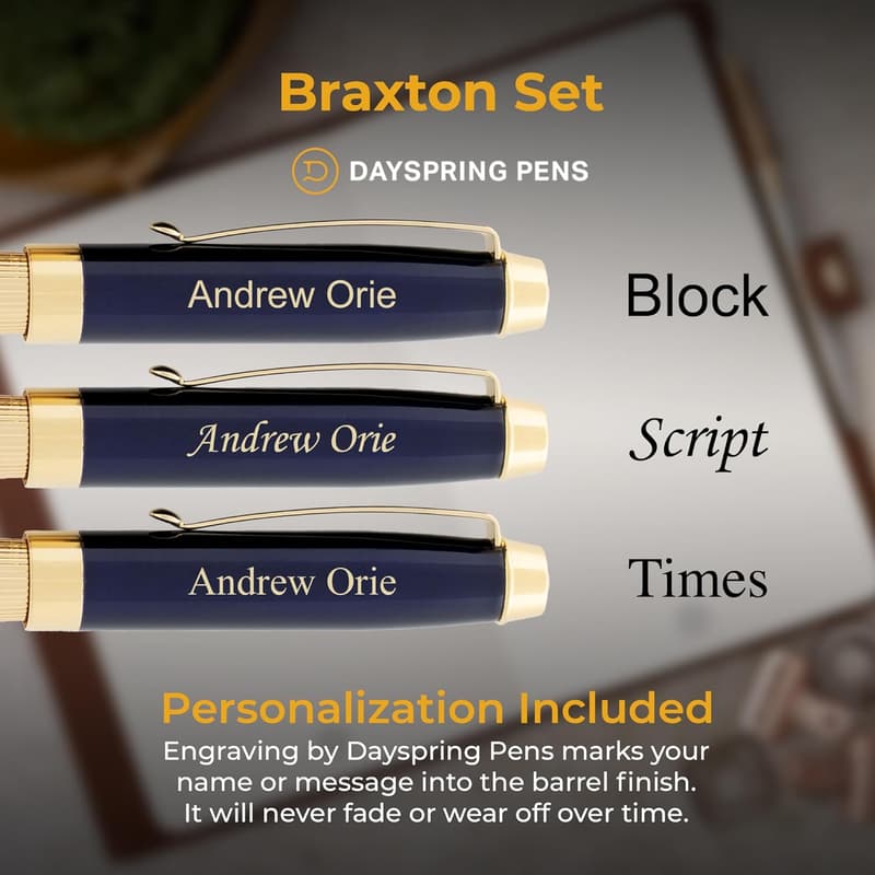 Personalized 18K Gold-Plated Pen Set with Engraving
