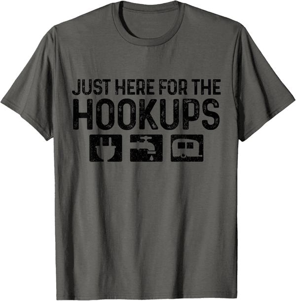Funny Camping Hookups T-Shirt for RV Enthusiasts, Grey