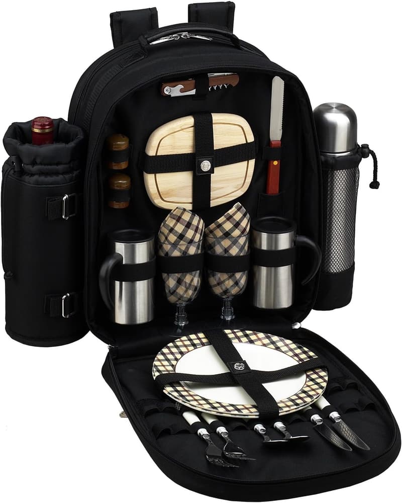 2-Person Picnic Backpack with Cooler & Coffee Service