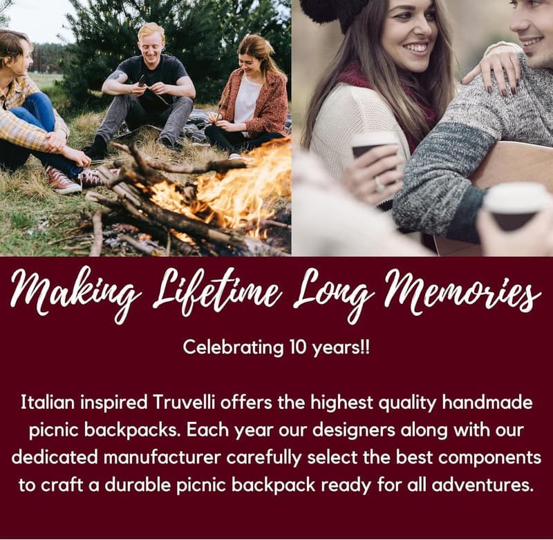 Luxury Picnic Backpack Set for 2 with Blanket & Wine Holder