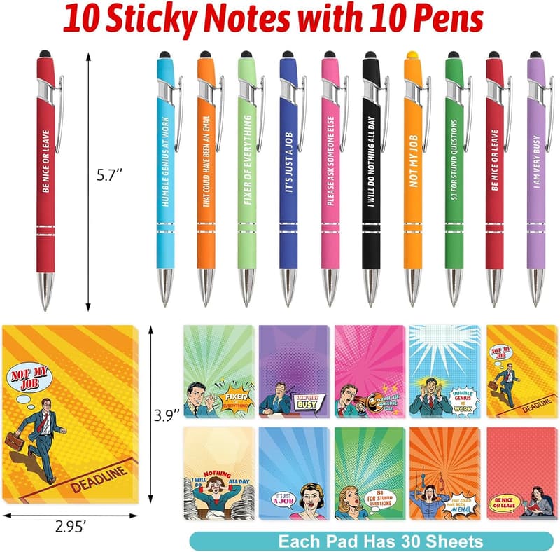Humorous Notepad and Pen Set for Office Gag Gifts - 20 盒