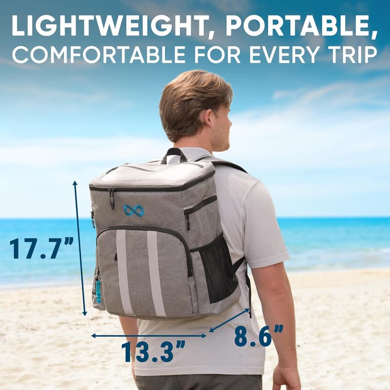 Insulated Backpack Cooler with 54 Can Capacity - Leakproof for Picnics