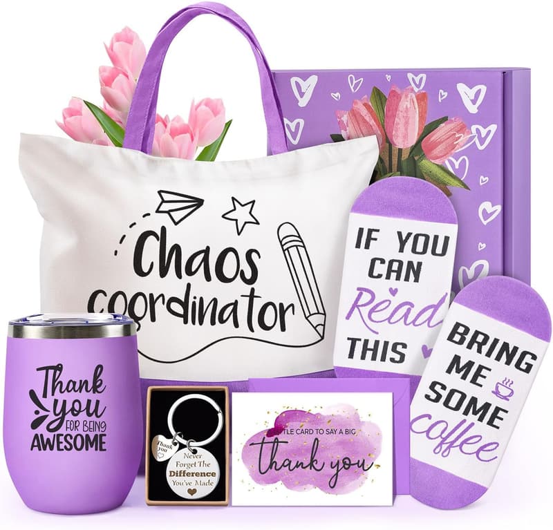 Teacher Appreciation Gift Basket for Women with Thank You Card