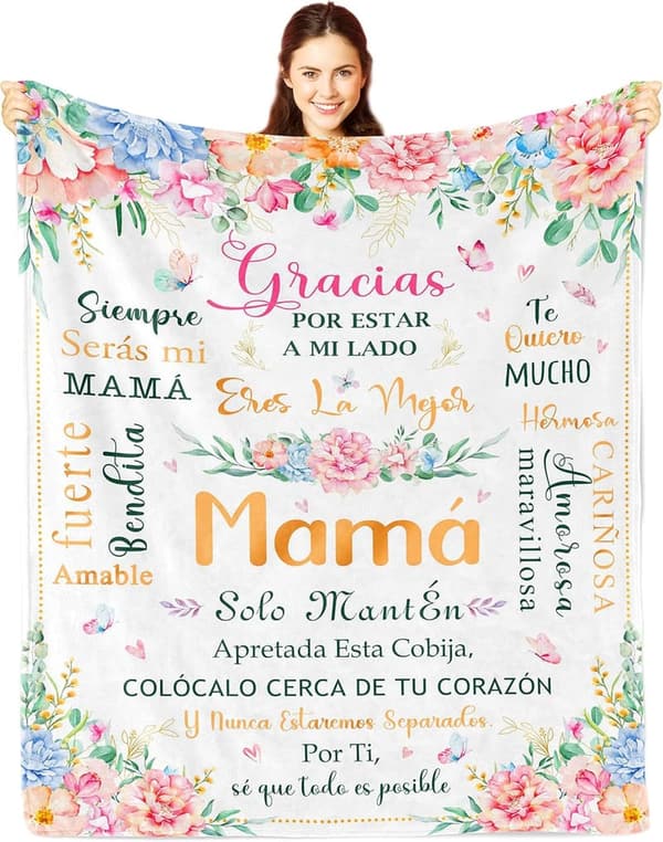Birthday Blanket for Mom - Spanish Design 50x60in