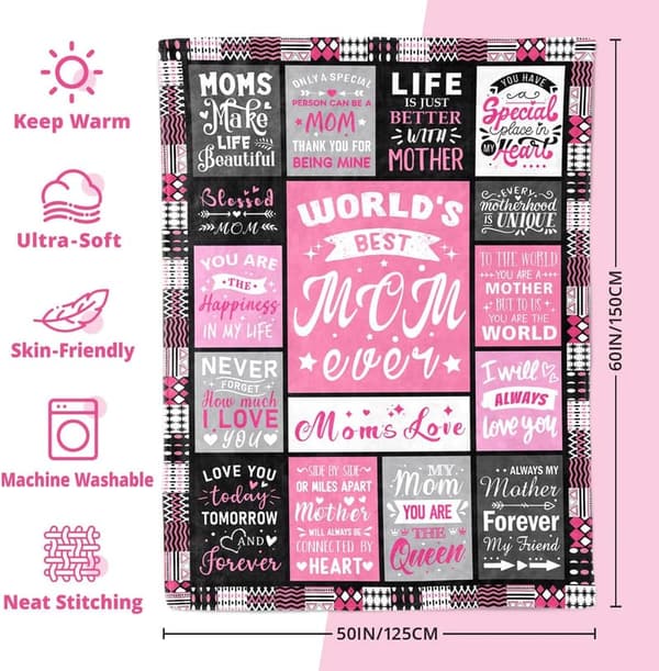 Cozy Blanket Gift for Mom - Perfect for Birthdays & Holidays