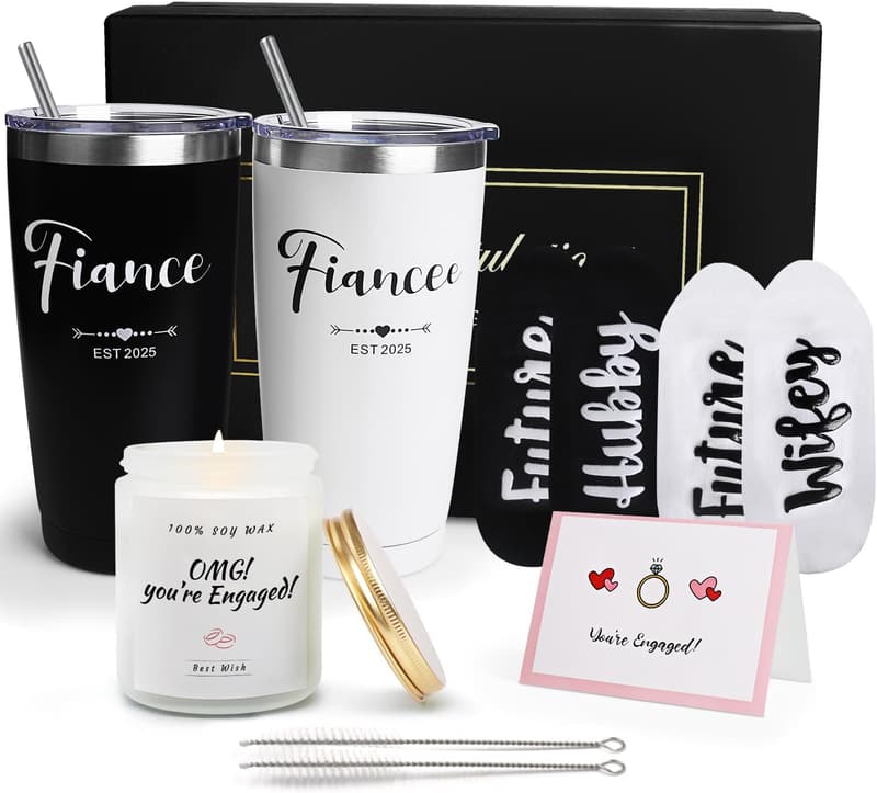 Engagement Gift Set: Cool Wine Tumblers for Couples