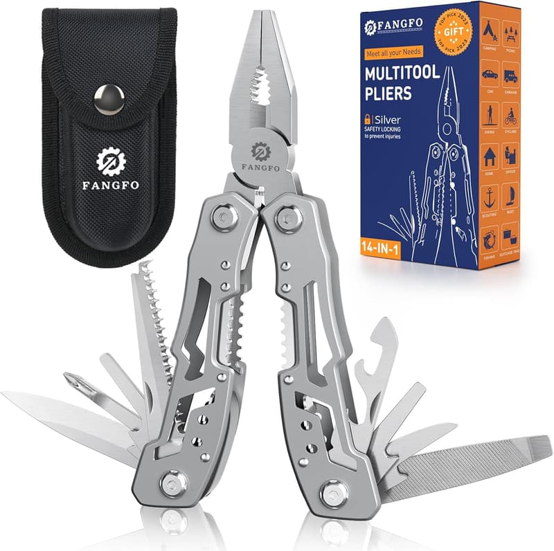 Premium 14-in-1 Stainless Steel Multitool Pliers for Dad