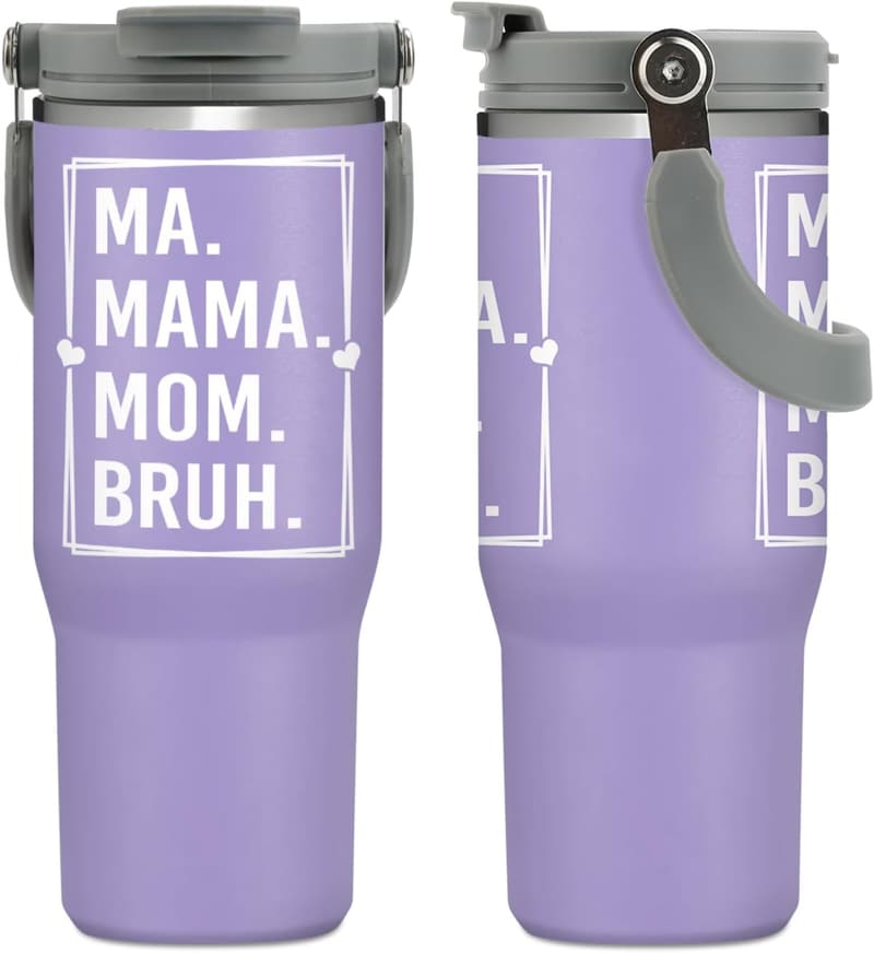 Mother's Day 30oz Travel Tumbler with Handle & Straw