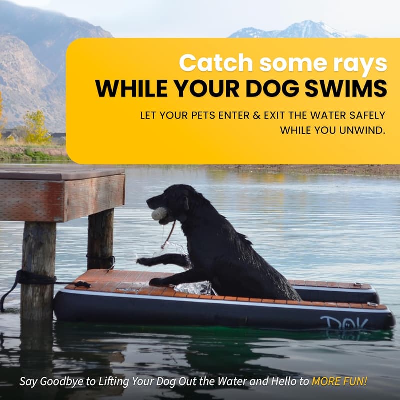 Inflatable Dog Dock Platform - Non-Slip EVA Foam & Ramp