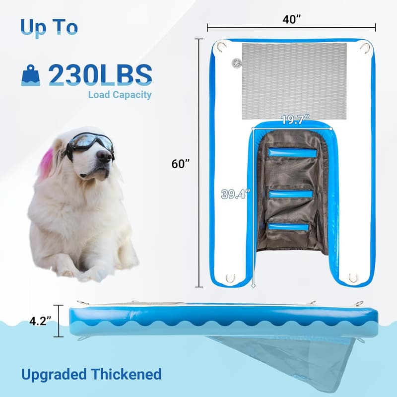 Durable Inflatable Water Ramp for Dogs - 60