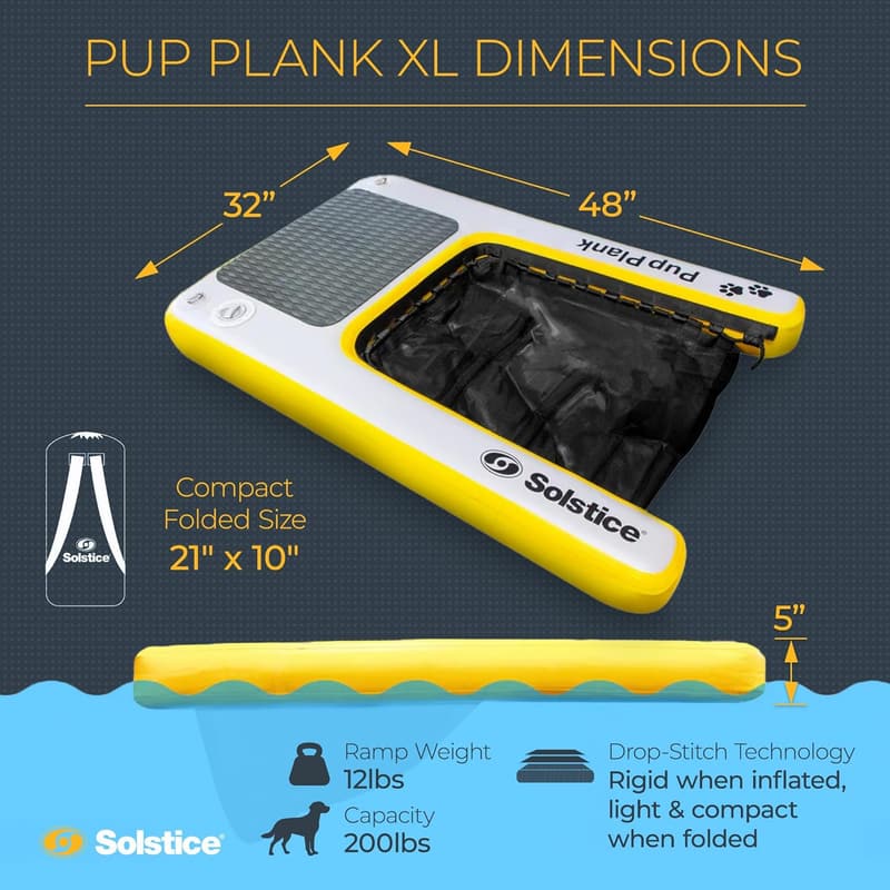 Floating Dog Water Ramp - XL Inflatable Pet Plank for Boats & Docks