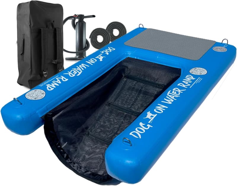 Dog Water Ramp with Backpack & Pump for Boats and Pools