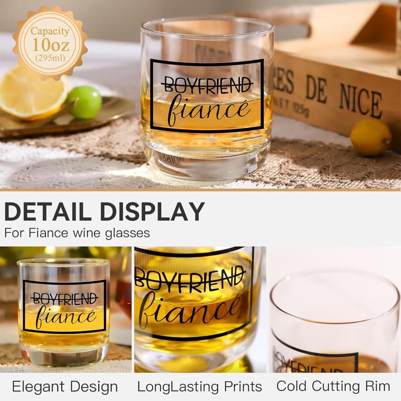 Newly Engaged Wine Glasses for Couples - Mr & Mrs Gifts