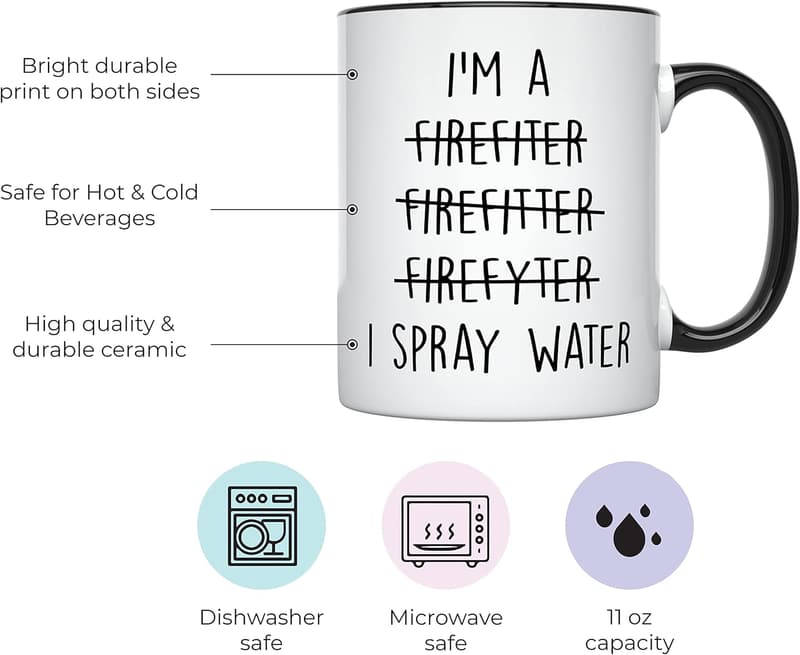 Firefighter Graduation Mug - 11 oz Funny Gift for Men & Women