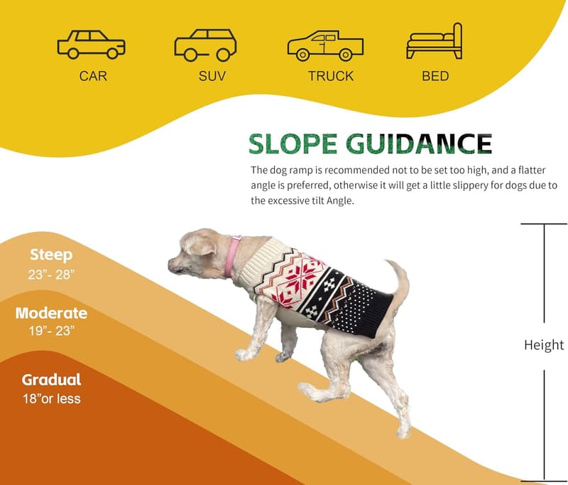 Pet Ramp for Cars - Folding, Lightweight, Non-Slip, Supports 200 lbs