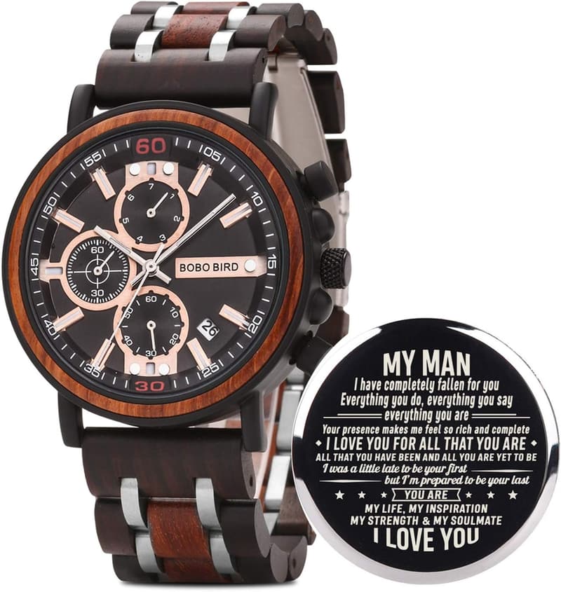 Personalized Wood Watch for Husband - Birthday & Anniversary