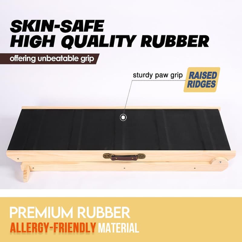 Adjustable Dog Ramp with Non-Slip Rubber Mat - 41