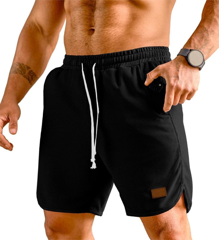 Men's Elastic Waist Athletic Shorts for Beach & Gym